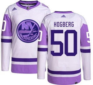 Marcus Hogberg Men's Adidas New York Islanders Authentic Hockey Fights Cancer Jersey