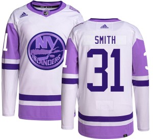 Billy Smith Men's Adidas New York Islanders Authentic Hockey Fights Cancer Jersey