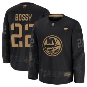 Mike Bossy Youth Fanatics New York Islanders Premium Black 2024 Military Appreciation Practice Jersey