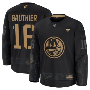 Julien Gauthier Youth Fanatics New York Islanders Premium Black 2024 Military Appreciation Practice Jersey