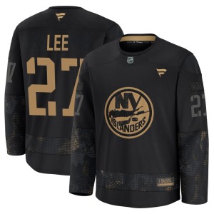 Anders Lee Youth Fanatics New York Islanders Premium Black 2024 Military Appreciation Practice Jersey