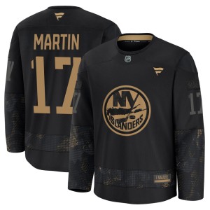 Matt Martin Youth Fanatics New York Islanders Premium Black 2024 Military Appreciation Practice Jersey