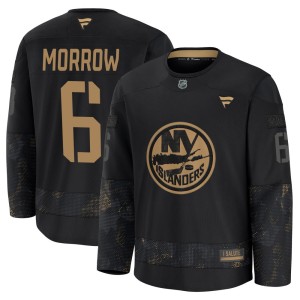 Ken Morrow Youth Fanatics New York Islanders Premium Black 2024 Military Appreciation Practice Jersey