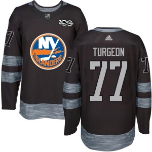 Pierre Turgeon Men's New York Islanders Authentic Black 1917-2017 100th Anniversary Jersey