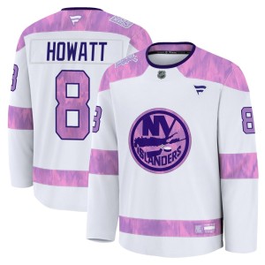 Garry Howatt Men's Fanatics New York Islanders Premium White 2024 Hockey Fights Cancer Practice Jersey