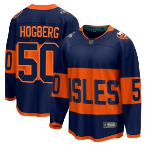 Marcus Hogberg Men's Fanatics Branded New York Islanders Breakaway Navy 2024 Stadium Series Jersey