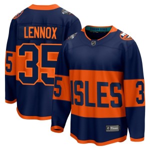 Tristan Lennox Men's Fanatics Branded New York Islanders Breakaway Navy 2024 Stadium Series Jersey