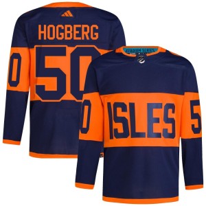 Marcus Hogberg Men's Adidas New York Islanders Authentic Navy 2024 Stadium Series Primegreen Jersey