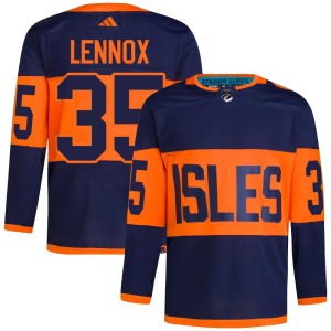 Tristan Lennox Men's Adidas New York Islanders Authentic Navy 2024 Stadium Series Primegreen Jersey