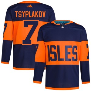 Maxim Tsyplakov Men's Adidas New York Islanders Authentic Navy 2024 Stadium Series Primegreen Jersey