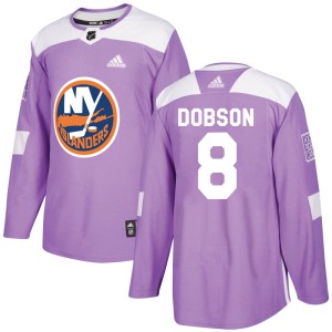 Noah Dobson Youth Adidas New York Islanders Authentic Purple Fights Cancer Practice Jersey