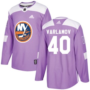 Semyon Varlamov Youth Adidas New York Islanders Authentic Purple Fights Cancer Practice Jersey