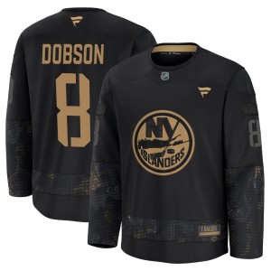 Noah Dobson Men's Fanatics New York Islanders Premium Black 2024 Military Appreciation Practice Jersey