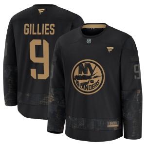 Clark Gillies Men's Fanatics New York Islanders Premium Black 2024 Military Appreciation Practice Jersey