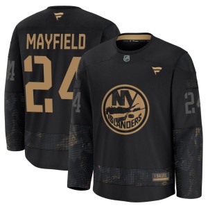 Scott Mayfield Men's Fanatics New York Islanders Premium Black 2024 Military Appreciation Practice Jersey