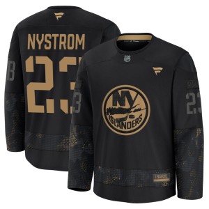 Bob Nystrom Men's Fanatics New York Islanders Premium Black 2024 Military Appreciation Practice Jersey