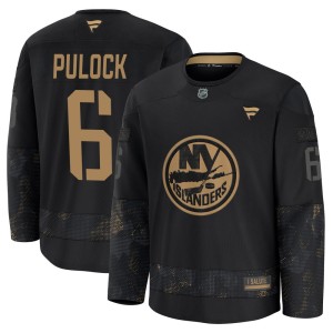 Ryan Pulock Men's Fanatics New York Islanders Premium Black 2024 Military Appreciation Practice Jersey