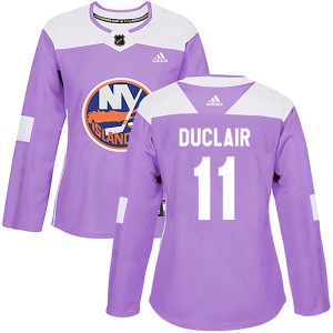 Anthony Duclair Women's Adidas New York Islanders Authentic Purple Fights Cancer Practice Jersey