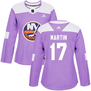 Matt Martin Women's Adidas New York Islanders Authentic Purple Fights Cancer Practice Jersey