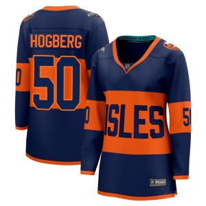 Marcus Hogberg Women's Fanatics Branded New York Islanders Breakaway Navy 2024 Stadium Series Jersey